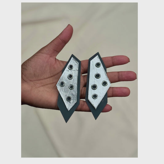 Geo Stud Charcoal and Crome